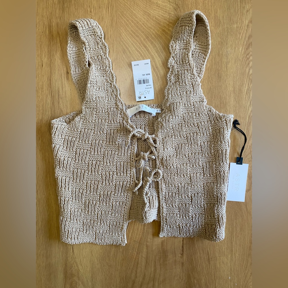 Astr Tan Knit Tank Top